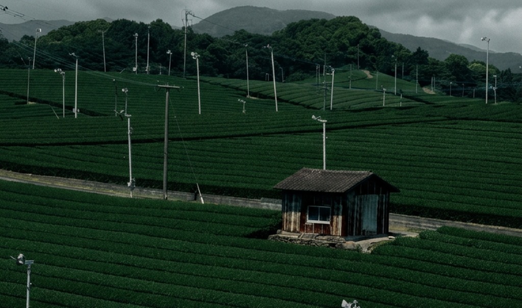 Tea fields in the hills of Yame, Fukuoka
