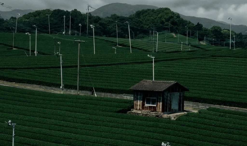 Tea fields in the hills of Yame, Fukuoka